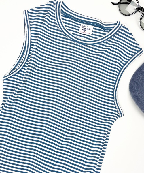 MILLER（ミラー）の「【Robert P. Miller】ロバート・ピー・ミラー パネルリブ コットン タンクトップ 848C（タンクトップ・レディース・ブラック×ホワイト/ミント/ブルー系その他/ブラック/グレー系その他/イエロー系その他/スモークピンク/ホワイト・FREE）」の6枚目の写真