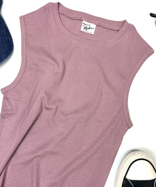 MILLER（ミラー）の「【Robert P. Miller】ロバート・ピー・ミラー パネルリブ コットン タンクトップ 848C（タンクトップ・レディース・ブラック×ホワイト/ミント/ブルー系その他/ブラック/グレー系その他/イエロー系その他/スモークピンク/ホワイト・FREE）」の8枚目の写真