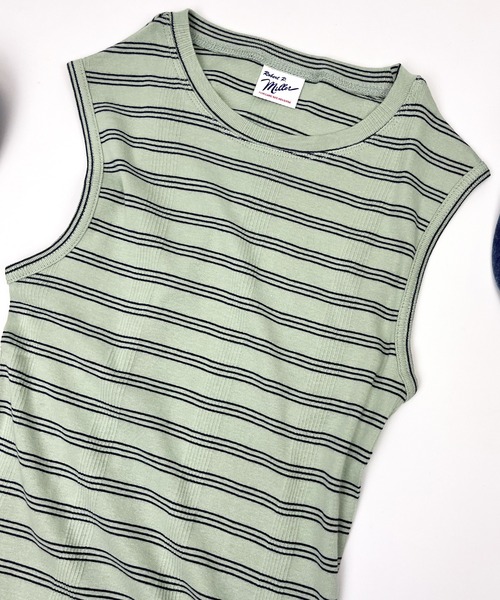 MILLER（ミラー）の「【Robert P. Miller】ロバート・ピー・ミラー パネルリブ コットン タンクトップ 848C（タンクトップ・レディース・ブラック×ホワイト/ミント/ブルー系その他/ブラック/グレー系その他/イエロー系その他/スモークピンク/ホワイト・FREE）」の5枚目の写真