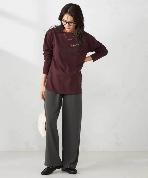 a.v.v（アーヴェヴェ）の「ロゴアソートロンT（Tシャツ/カットソー・レディース・ホワイト/チャコールグレー/グレー/ボルドー/グレー系その他・40/38/42/36/34）」の21枚目の写真