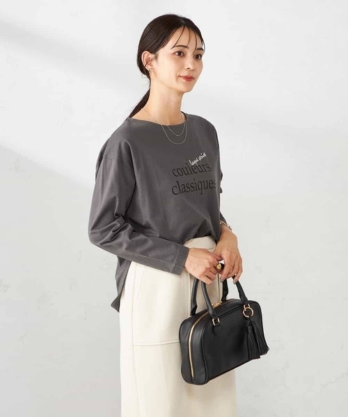 a.v.v（アーヴェヴェ）の「ロゴアソートロンT（Tシャツ/カットソー・レディース・ホワイト/チャコールグレー/グレー/ボルドー/グレー系その他・40/38/42/36/34）」の10枚目の写真