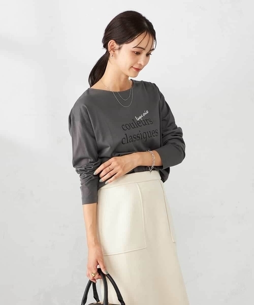 a.v.v（アーヴェヴェ）の「ロゴアソートロンT（Tシャツ/カットソー・レディース・ホワイト/チャコールグレー/グレー/ボルドー/グレー系その他・40/38/42/36/34）」の16枚目の写真