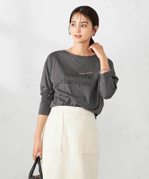 a.v.v（アーヴェヴェ）の「ロゴアソートロンT（Tシャツ/カットソー・レディース・ホワイト/チャコールグレー/グレー/ボルドー/グレー系その他・40/38/42/36/34）」の9枚目の写真