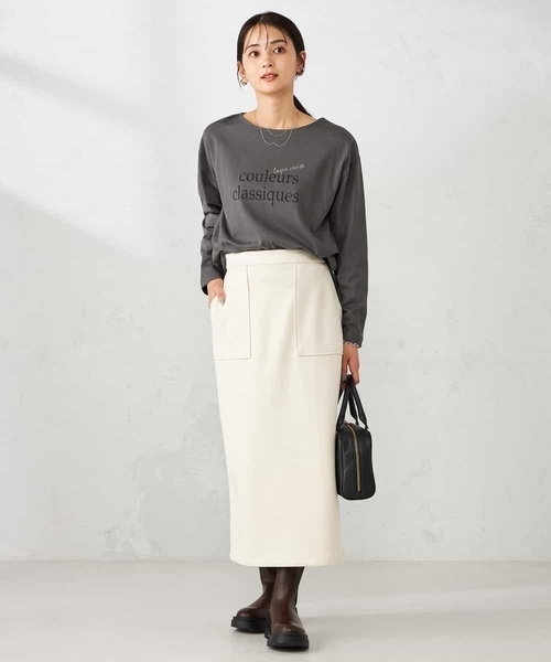 a.v.v（アーヴェヴェ）の「ロゴアソートロンT（Tシャツ/カットソー・レディース・ホワイト/チャコールグレー/グレー/ボルドー/グレー系その他・40/38/42/36/34）」の7枚目の写真