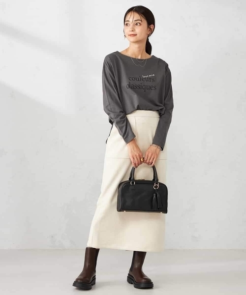 a.v.v（アーヴェヴェ）の「ロゴアソートロンT（Tシャツ/カットソー・レディース・ホワイト/チャコールグレー/グレー/ボルドー/グレー系その他・40/38/42/36/34）」の6枚目の写真