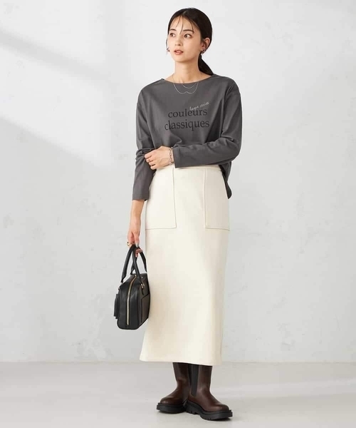 a.v.v（アーヴェヴェ）の「ロゴアソートロンT（Tシャツ/カットソー・レディース・ホワイト/チャコールグレー/グレー/ボルドー/グレー系その他・40/38/42/36/34）」の12枚目の写真