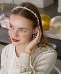 BONLECILL noir（ボンルシールノワール）の「【BONLECILL noir】アソートフラワーモチーフパールカチューシャ（カチューシャ）」