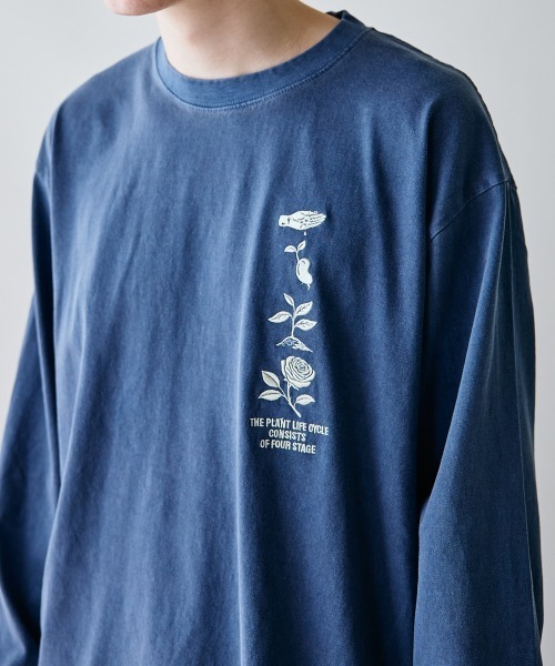 rehacer（レアセル）の「rehacer : Flower Cycle Vintage L/ST-Shirt  / フラワーサイクルヴィンテージ ロングスリーブ T shirt（Tシャツ/カットソー・メンズ・ホワイト/スミクロ/ネイビー・X-LARGE/LARGE/MEDIUM/SMALL）」の7枚目の写真
