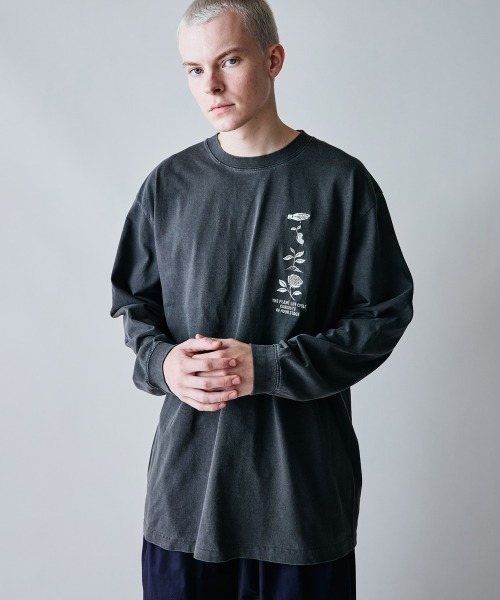 rehacer（レアセル）の「rehacer : Flower Cycle Vintage L/ST-Shirt  / フラワーサイクルヴィンテージ ロングスリーブ T shirt（Tシャツ/カットソー・メンズ・ホワイト/スミクロ/ネイビー・X-LARGE/LARGE/MEDIUM/SMALL）」の14枚目の写真