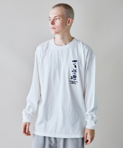rehacer（レアセル）の「rehacer : Flower Cycle Vintage L/ST-Shirt  / フラワーサイクルヴィンテージ ロングスリーブ T shirt（Tシャツ/カットソー・メンズ・ホワイト/スミクロ/ネイビー・X-LARGE/LARGE/MEDIUM/SMALL）」の5枚目の写真