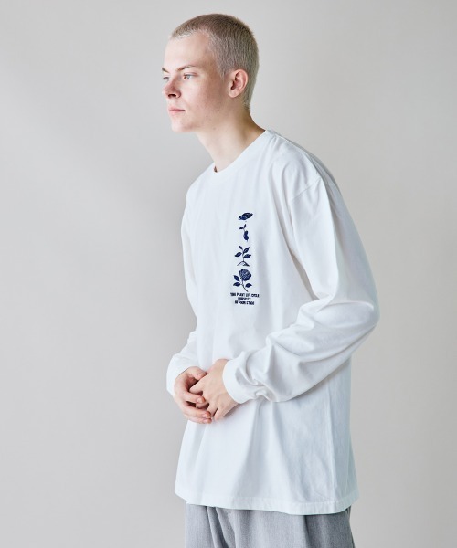 rehacer（レアセル）の「rehacer : Flower Cycle Vintage L/ST-Shirt  / フラワーサイクルヴィンテージ ロングスリーブ T shirt（Tシャツ/カットソー・メンズ・ホワイト/スミクロ/ネイビー・X-LARGE/LARGE/MEDIUM/SMALL）」の6枚目の写真