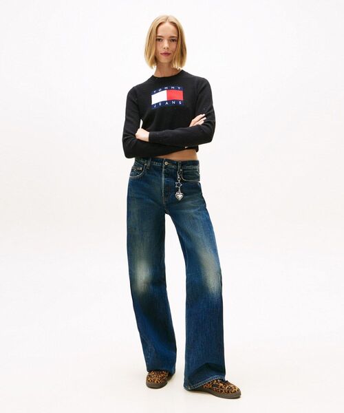 tommy jeans（トミー ジーンズ）の「スパークルフラッグセーター（ニット/セーター・レディース・ホワイト/ブラック/ダークパープル・SMALL/X-SMALL/MEDIUM）」の15枚目の写真