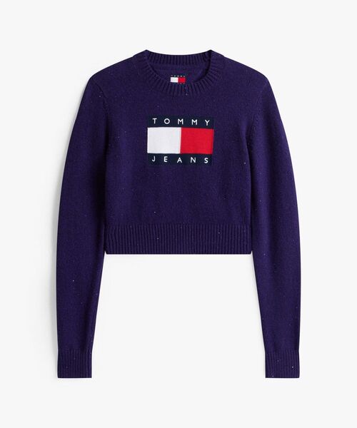 tommy jeans（トミー ジーンズ）の「スパークルフラッグセーター（ニット/セーター・レディース・ホワイト/ブラック/ダークパープル・SMALL/X-SMALL/MEDIUM）」の9枚目の写真