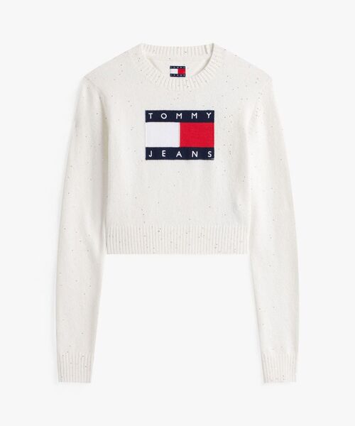 tommy jeans（トミー ジーンズ）の「スパークルフラッグセーター（ニット/セーター・レディース・ホワイト/ブラック/ダークパープル・SMALL/X-SMALL/MEDIUM）」の12枚目の写真