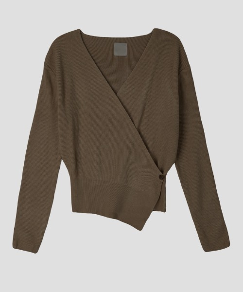 FREE STYLISTS(フリー スタイリスト)の「YUGA_YGMC Cache-coeur knit top(ニット/セーター・レディース・ブラウン/オフホワイト・FREE)」の1枚目の写真