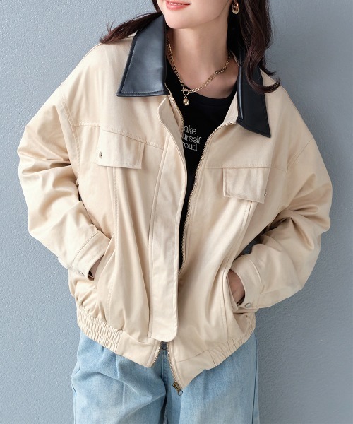 セール】異素材切替 カバーオールジャケット（ブルゾン）｜Rejoule