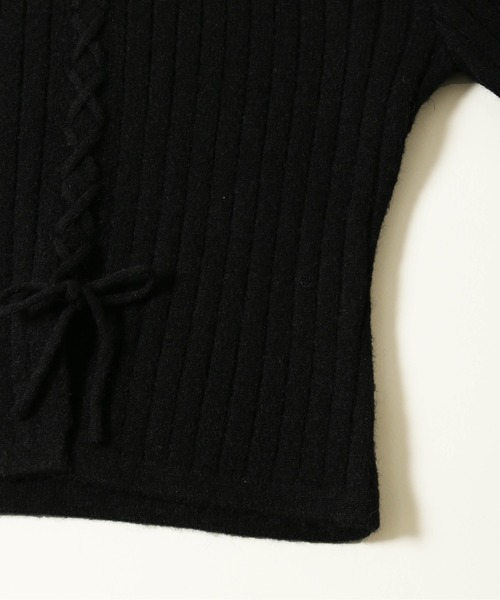 PHILLY(フィリー)の「バイカラーフェザー切替レースアップニット(ニット/セーター・レディース・ブラック/アイボリー/グレー/ライトグレー・FREE)」の19枚目の写真