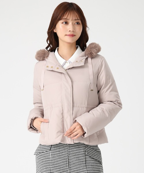 セール】2025秋冬新作 グログランリボンフードショートダウン（ダウン