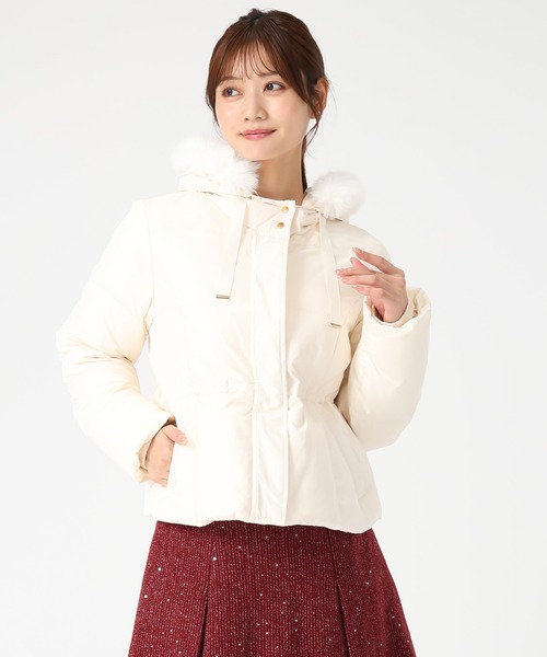 MISCH MASCH（ミッシュマッシュ）の「2025秋冬新作 グログランリボンフードショートダウン（ダウンジャケット/コート・レディース・ブラック/ピンク/アイボリー・S/M）」の4枚目の写真