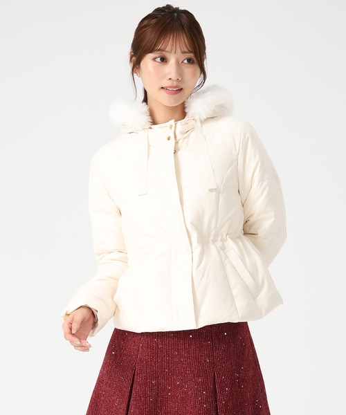 MISCH MASCH（ミッシュマッシュ）の「2025秋冬新作 グログランリボンフードショートダウン（ダウンジャケット/コート・レディース・ブラック/ピンク/アイボリー・S/M）」の5枚目の写真