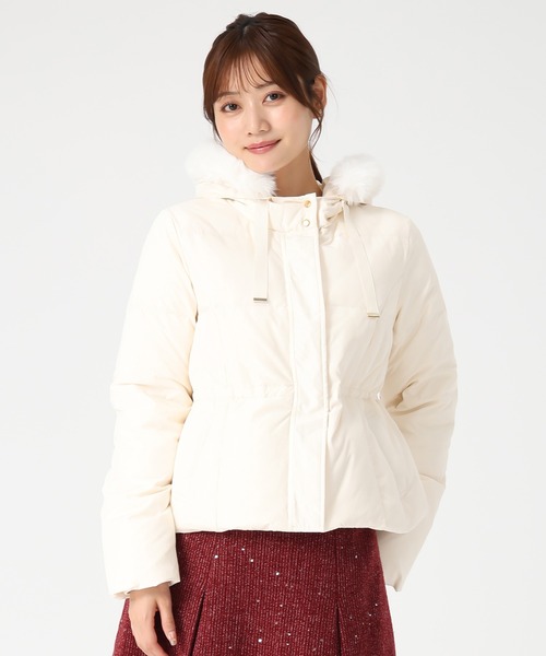 MISCH MASCH（ミッシュマッシュ）の「2025秋冬新作 グログランリボンフードショートダウン（ダウンジャケット/コート・レディース・ブラック/ピンク/アイボリー・S/M）」の6枚目の写真