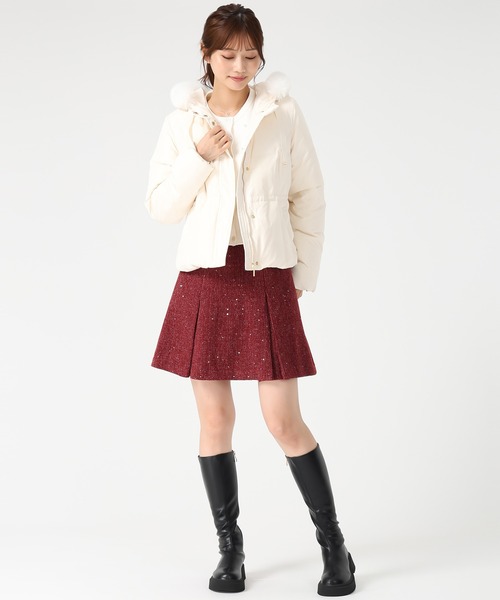 MISCH MASCH（ミッシュマッシュ）の「2025秋冬新作 グログランリボンフードショートダウン（ダウンジャケット/コート・レディース・ブラック/ピンク/アイボリー・S/M）」の22枚目の写真