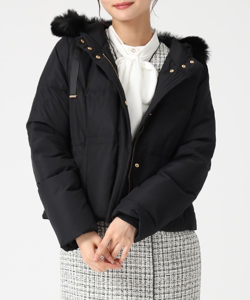 セール】2025秋冬新作 グログランリボンフードショートダウン（ダウン