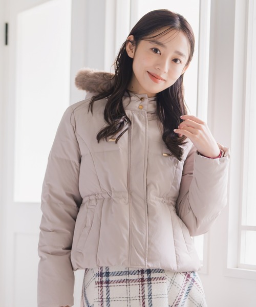 セール】2025秋冬新作 グログランリボンフードショートダウン（ダウン