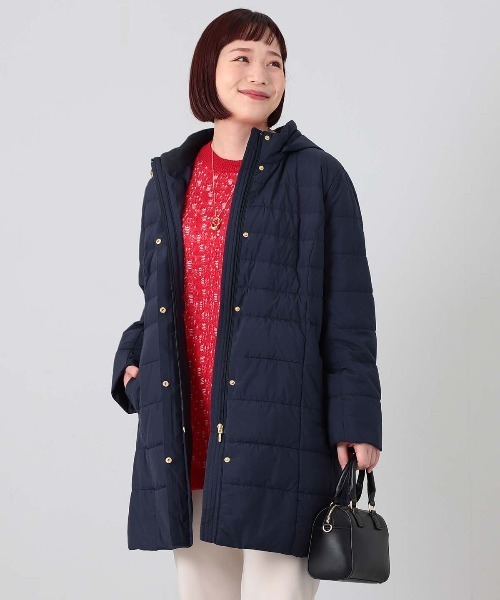 MB mint breeze（エムビーミントブリーズ）の「【L～6L 大きいサイズ】ハイブリッドダウンコート（ダウンジャケット/コート・レディース・ネイビー/ベージュ・LL/3L/4L/5L）」の2枚目の写真