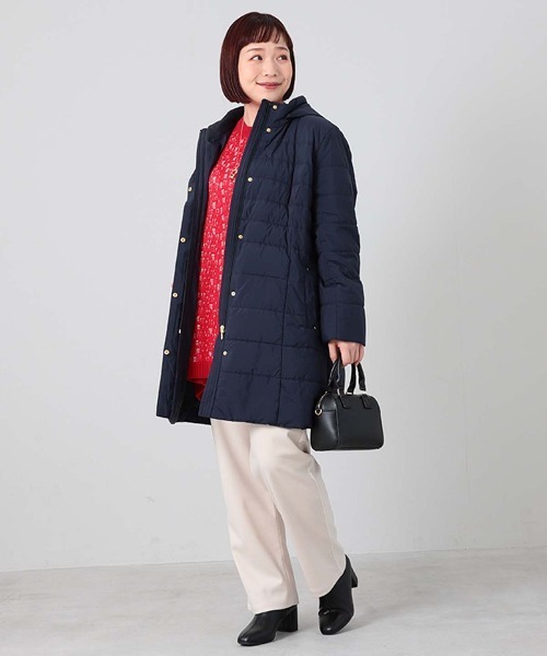 MB mint breeze（エムビーミントブリーズ）の「【L～6L 大きいサイズ】ハイブリッドダウンコート（ダウンジャケット/コート・レディース・ネイビー/ベージュ・LL/3L/4L/5L）」の5枚目の写真