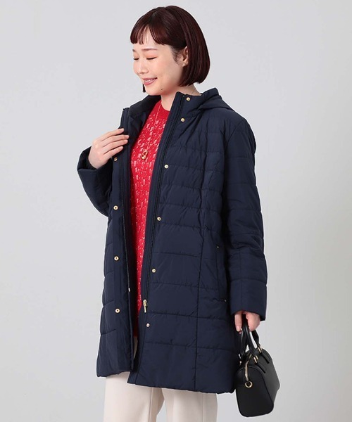 MB mint breeze（エムビーミントブリーズ）の「【L～6L 大きいサイズ】ハイブリッドダウンコート（ダウンジャケット/コート・レディース・ネイビー/ベージュ・LL/3L/4L/5L）」の6枚目の写真