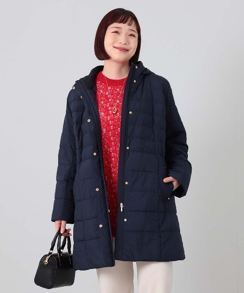 MB mint breeze（エムビーミントブリーズ）の「【L～6L 大きいサイズ】ハイブリッドダウンコート（ダウンジャケット/コート・レディース・ネイビー/ベージュ・LL/3L/4L/5L）」の3枚目の写真