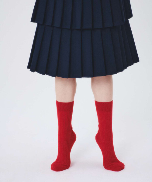 FREAK'S STORE(フリークスストア)の「I HATE MONDAY/アイヘイトマンデイ New Essential Socks/ニューエッセンシャルソックス(ソックス/靴下・レディース・レッド/グレー/オフホワイト・ONE SIZE)」の1枚目の写真