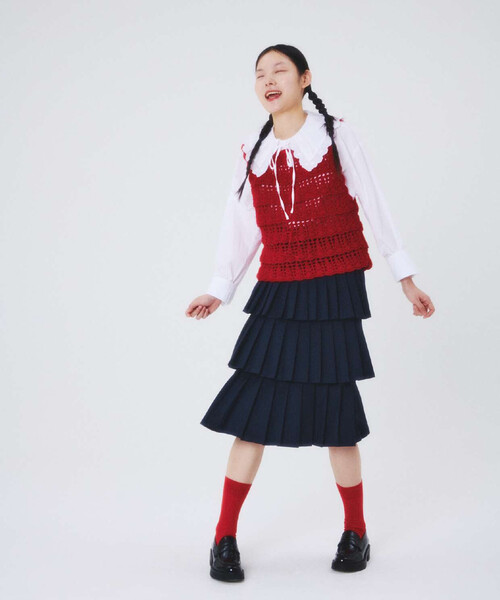 FREAK'S STORE(フリークスストア)の「I HATE MONDAY/アイヘイトマンデイ New Essential Socks/ニューエッセンシャルソックス(ソックス/靴下・レディース・レッド/グレー/オフホワイト・ONE SIZE)」の4枚目の写真