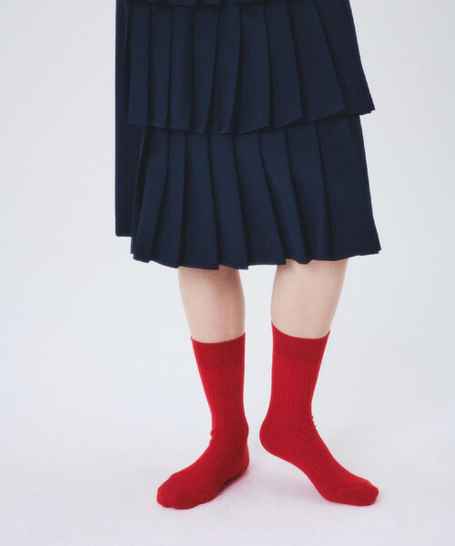 FREAK'S STORE(フリークスストア)の「I HATE MONDAY/アイヘイトマンデイ New Essential Socks/ニューエッセンシャルソックス(ソックス/靴下・レディース・レッド/グレー/オフホワイト・ONE SIZE)」の5枚目の写真