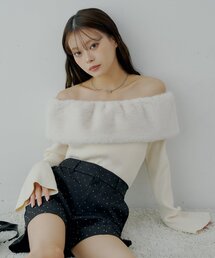 Chico（チコ）の「ボリュームファーオフショルニット（ニット/セーター）」