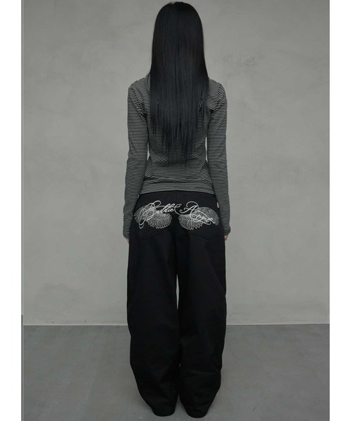 NIIER NOR(ニアノア)の「A'GEM/9 × .kom 『NIIER NOR/ニアノア』 BADDIE ANGEL PANTS/バディーエンジェル パンツ(その他パンツ・レディース・ブラック/インディゴブルー・S)」の12枚目の写真