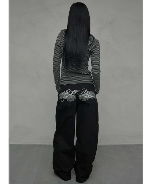 NIIER NOR(ニアノア)の「A'GEM/9 × .kom 『NIIER NOR/ニアノア』 BADDIE ANGEL PANTS/バディーエンジェル パンツ(その他パンツ・レディース・ブラック/インディゴブルー・S)」の13枚目の写真