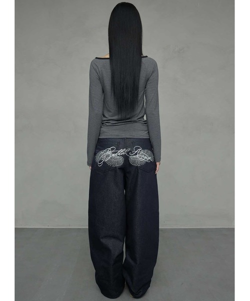 NIIER NOR(ニアノア)の「A'GEM/9 × .kom 『NIIER NOR/ニアノア』 BADDIE ANGEL PANTS/バディーエンジェル パンツ(その他パンツ・レディース・ブラック/インディゴブルー・S)」の7枚目の写真