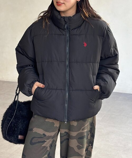 U.S. POLO ASSN.（ユーエスポロアッスン）の「撥水中綿ジャケット（ブルゾン・レディース・ネイビー/ブラウン/アイボリー/ブラック・FREE）」の15枚目の写真