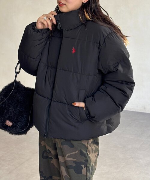 U.S. POLO ASSN.（ユーエスポロアッスン）の「撥水中綿ジャケット（ブルゾン・レディース・ネイビー/ブラウン/アイボリー/ブラック・FREE）」の14枚目の写真