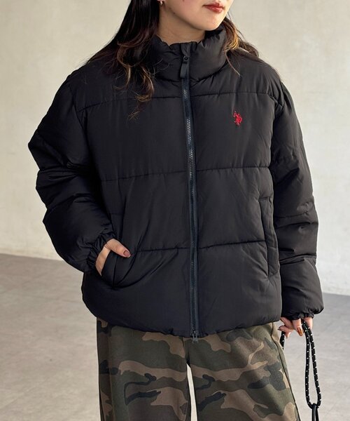 U.S. POLO ASSN.（ユーエスポロアッスン）の「撥水中綿ジャケット（ブルゾン・レディース・ネイビー/ブラウン/アイボリー/ブラック・FREE）」の9枚目の写真