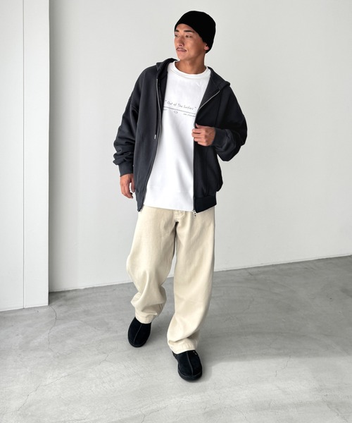 CANAL JEAN(キャナルジーン)の「choice_cnl ウォッシングスウェットパーカー(パーカー・レディース・カーキ/チャコールグレー・ONE SIZE)」の10枚目の写真