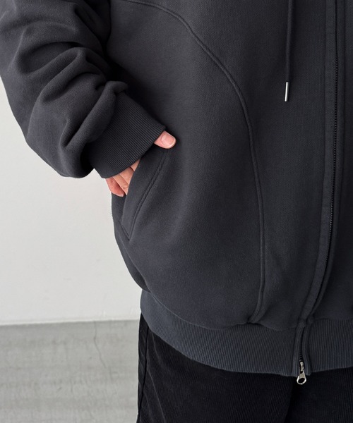 CANAL JEAN(キャナルジーン)の「choice_cnl ウォッシングスウェットパーカー(パーカー・レディース・カーキ/チャコールグレー・ONE SIZE)」の16枚目の写真