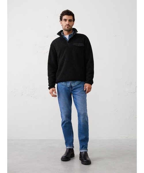 BANANA REPUBLIC FACTORY STORE(バナナリパブリック ファクトリーストア)の「BANANA REPUBLIC FACTORY STORE シェルパ クォータースナップ プルオーバー(スウェット・メンズ・ブラック/グリーン・S/M/L/XL)」の3枚目の写真