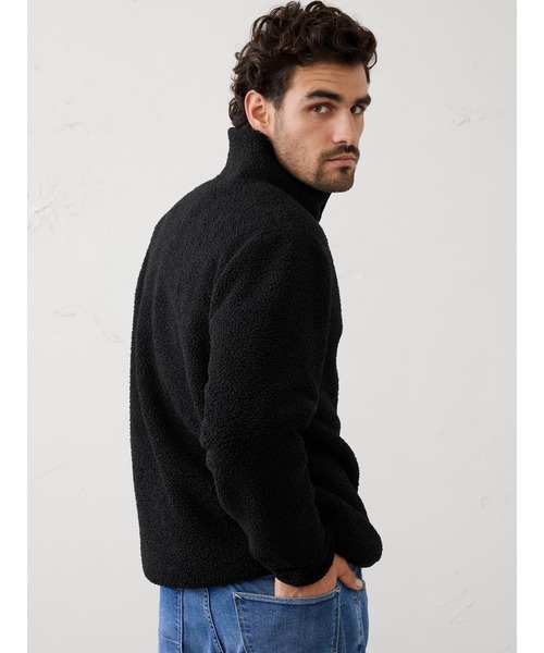 BANANA REPUBLIC FACTORY STORE(バナナリパブリック ファクトリーストア)の「BANANA REPUBLIC FACTORY STORE シェルパ クォータースナップ プルオーバー(スウェット・メンズ・ブラック/グリーン・S/M/L/XL)」の4枚目の写真