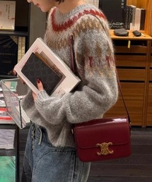 ノルディック柄クルーネックニット