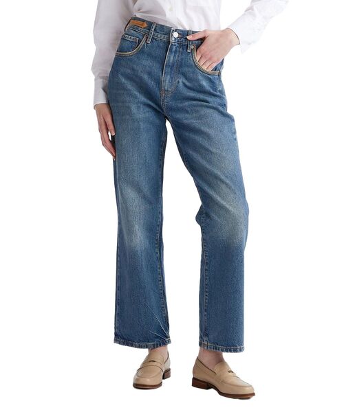 TOMMY HILFIGER(トミーヒルフィガー)の「リラックスブーツカットハイウエストレザージーンズ(デニムパンツ・レディース・インディゴブルー・27inch/26inch)」の1枚目の写真