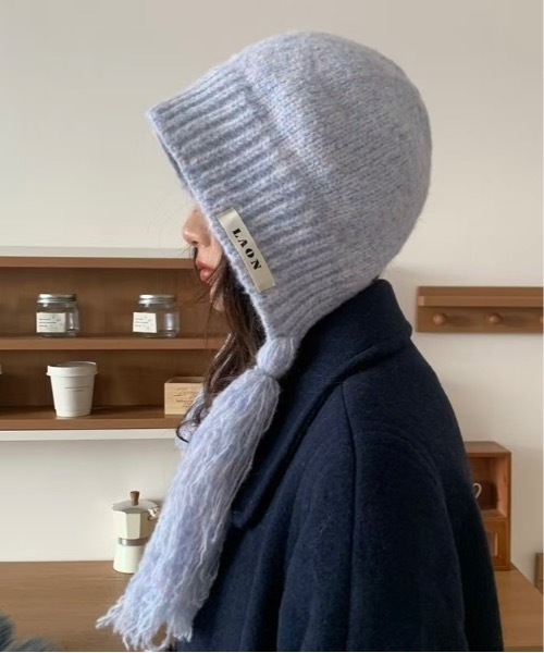 Burner（バーナー）の「【CHI SELECT】ロングタッセル付きニットキャップ　chi-bosi-22-21（ニットキャップ/ビーニー・レディース・グレー/ブラック/ベージュ/レッド系その他/パープル系その他2/パープル系その他・FREE）」の4枚目の写真