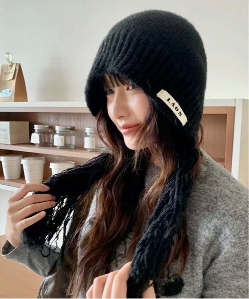 Burner（バーナー）の「【CHI SELECT】ロングタッセル付きニットキャップ　chi-bosi-22-21（ニットキャップ/ビーニー・レディース・グレー/ブラック/ベージュ/レッド系その他/パープル系その他2/パープル系その他・FREE）」の2枚目の写真